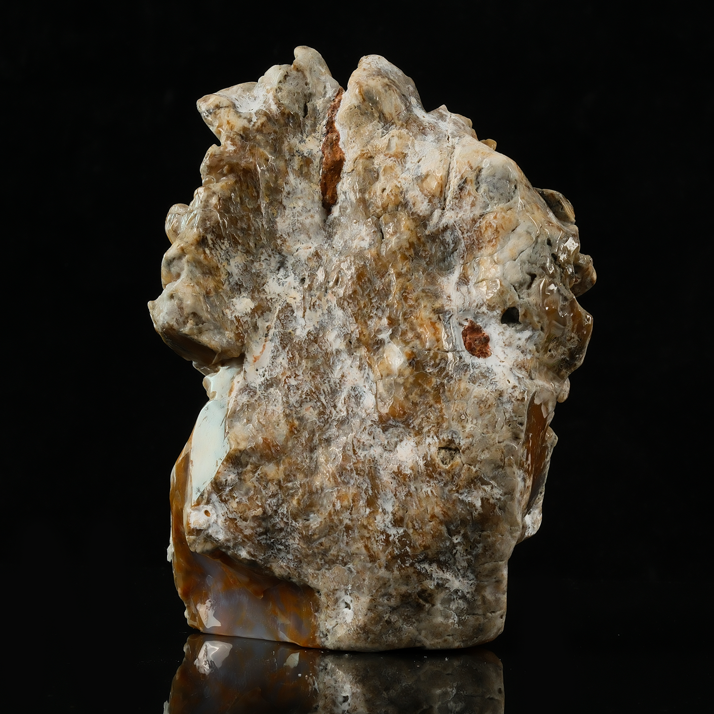 Yellow Chalcedony Lion Head Carving - Hand Carved Natural Stone