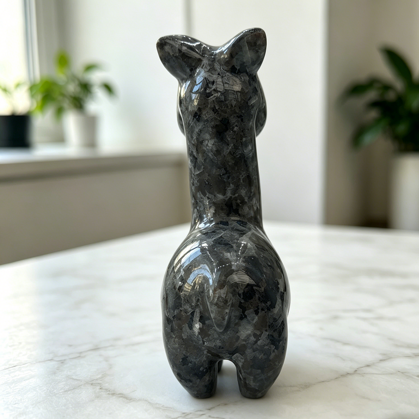 Fire Stone Alpaca Jade Carving - Hand Carved Natural Stone Carving