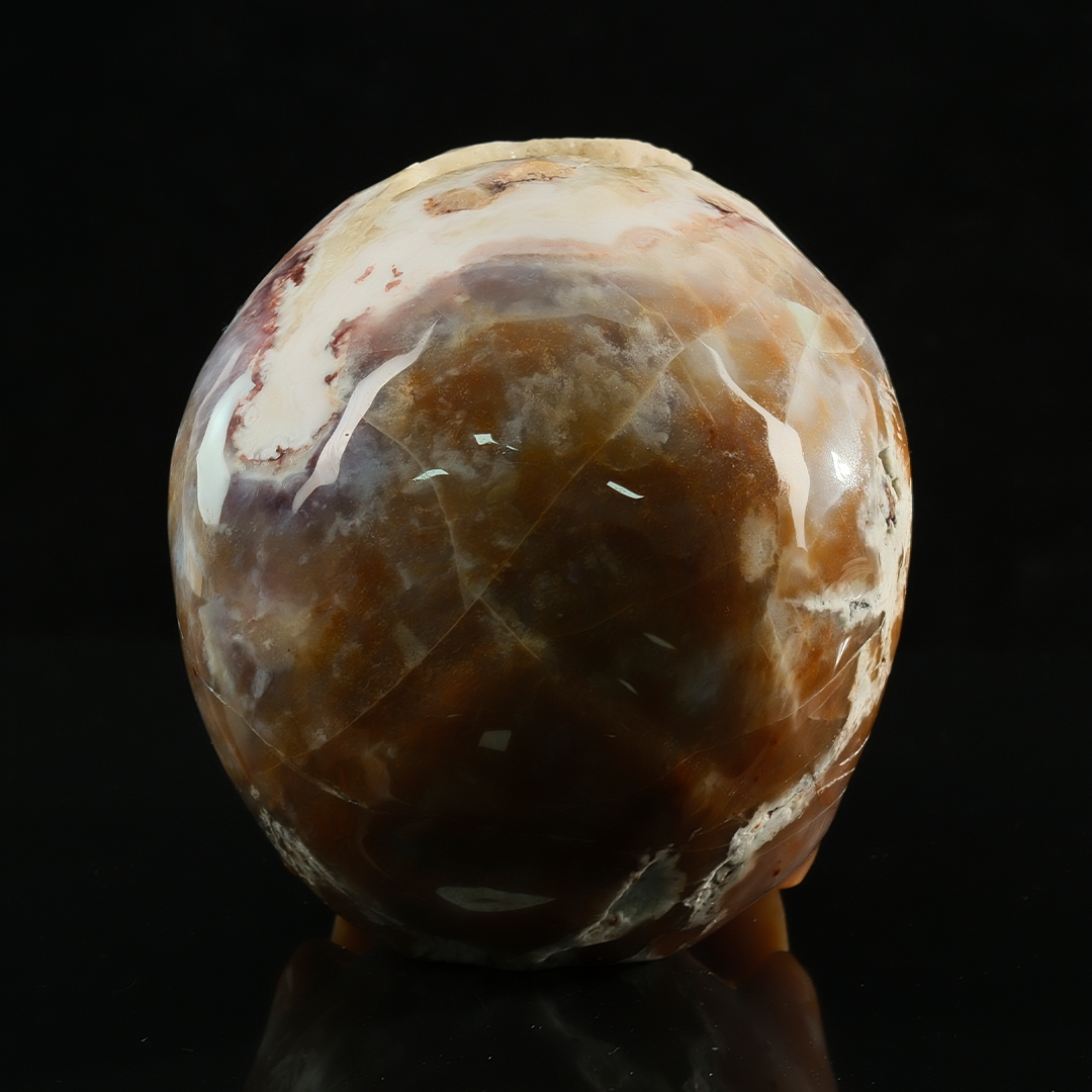 Yellow Chalcedony Geode Skull - Hand Carved Honey Gemstone