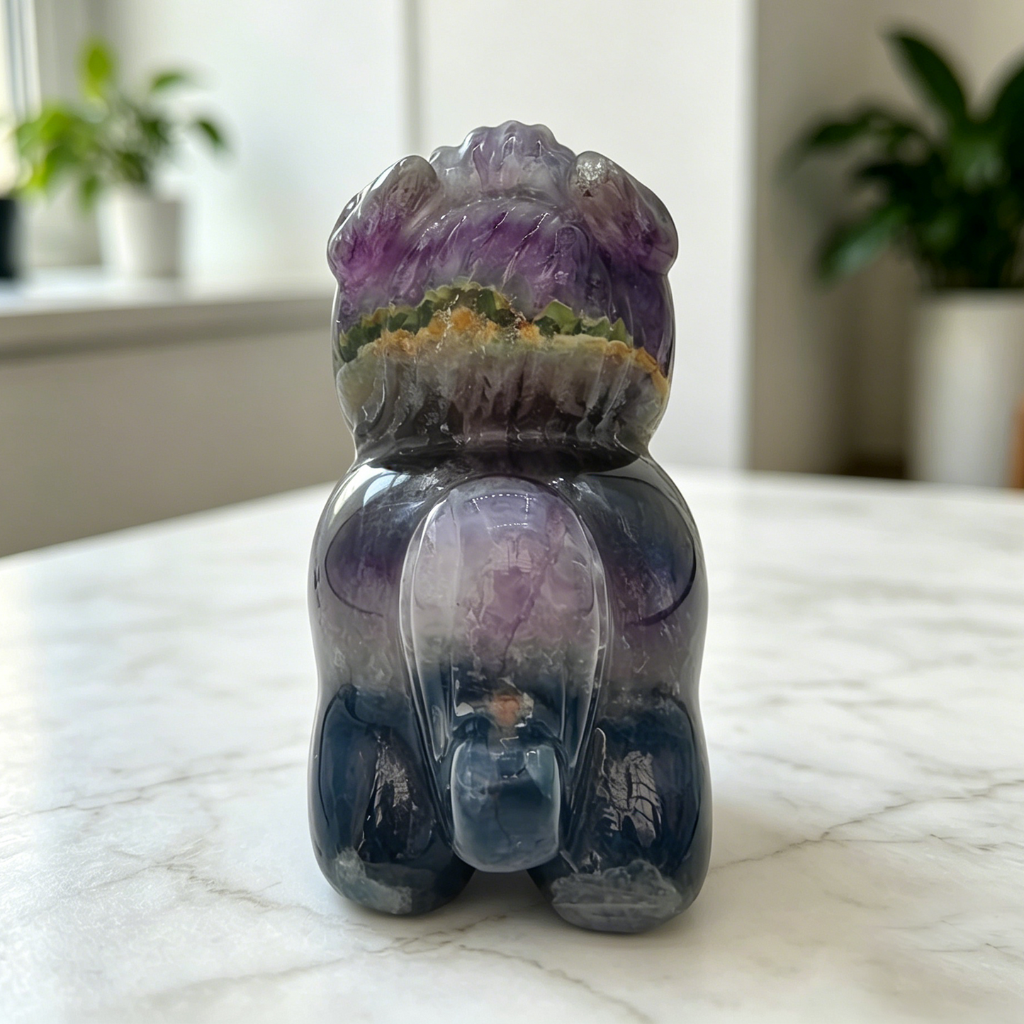 Fluorite Cartoon Pony Jade Carving - Hand Carved Natrual Jade