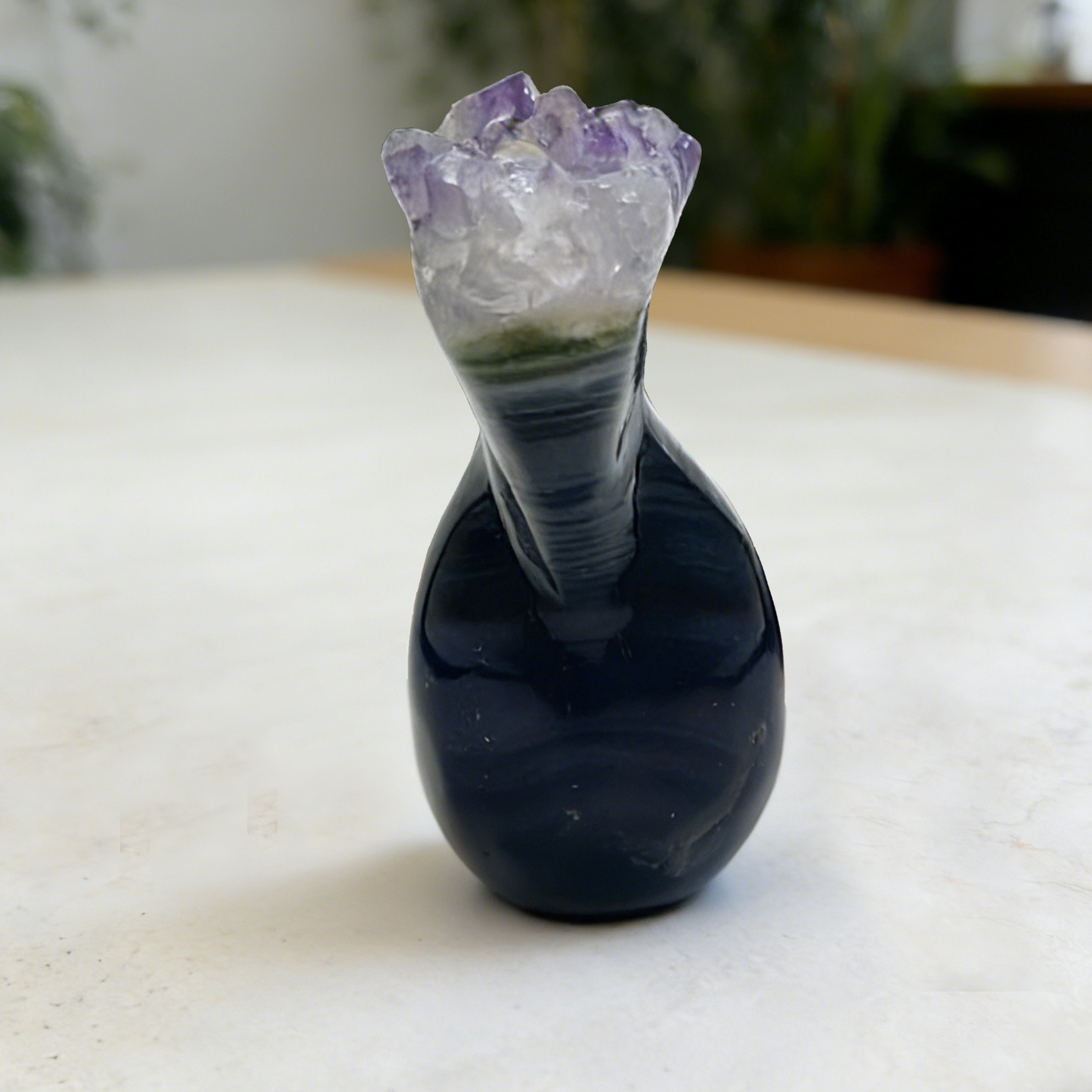2.13 inch Amethyst Cluster Crown Crystal Skull - Hand Carved Natrual Crystal