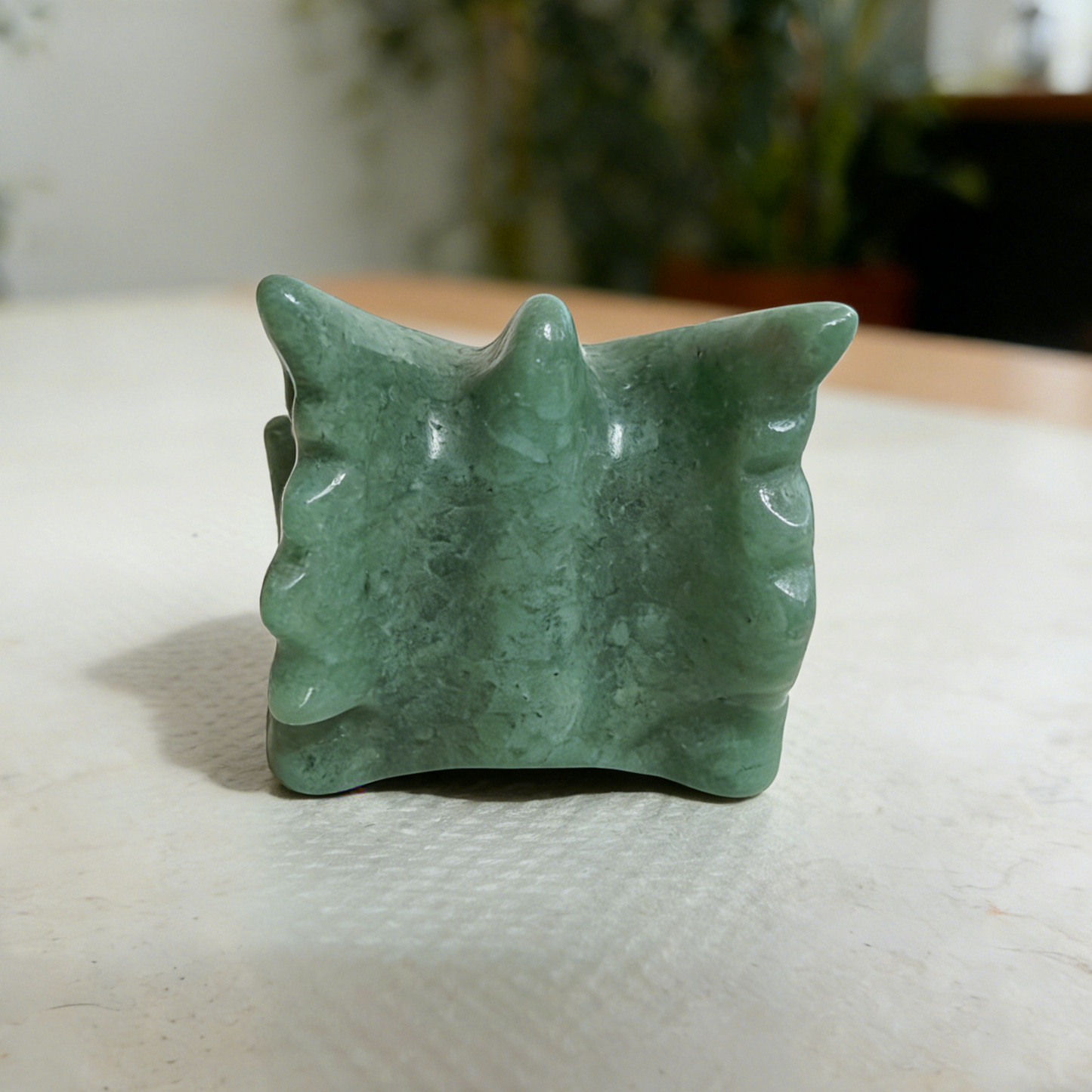 2.5 inch Green Aventurine Chinese Dragon Skull - Hand Carved Natrual Jade Sculpture