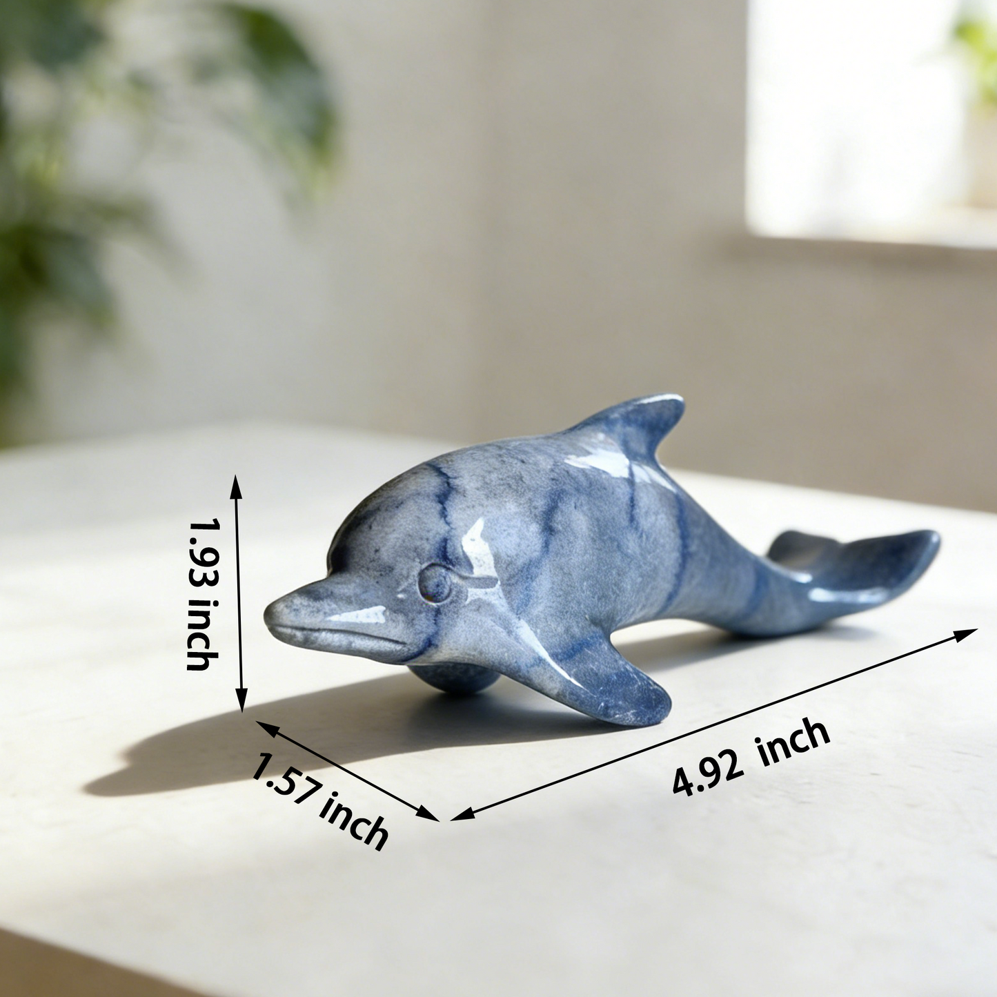 Blue Aventurine Dolphin Carving – Natural Gemstone Sculpture