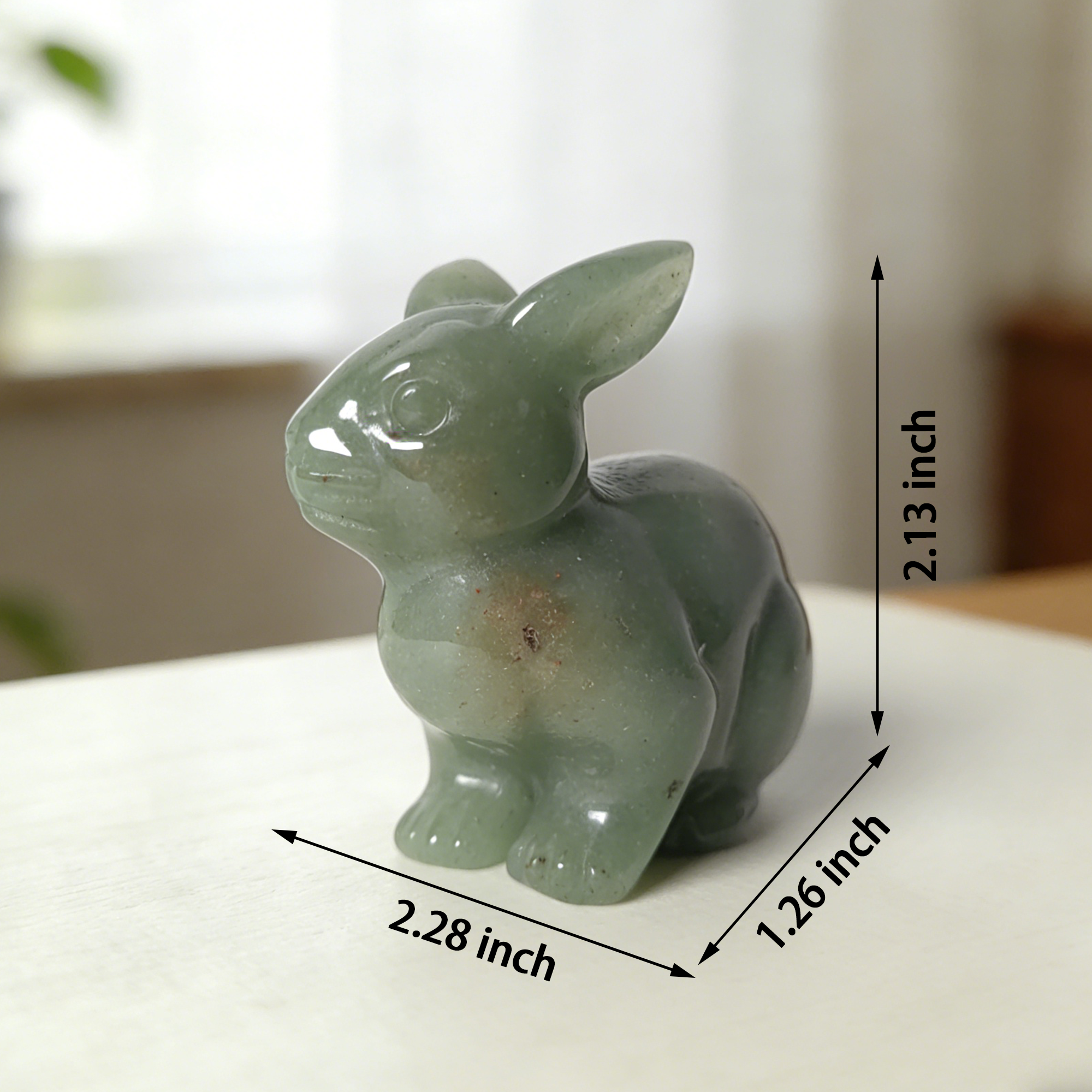 Green Aventurine Rabbit Carving – Lucky Stone Sculpture