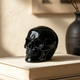 Additional view of a 3-inch Black Obsidian human skull carving