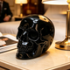 Additional view of a 4.5-inch Black Obsidian human skull carving