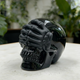 Additional view of a Black Obsidian See No Evil skull carving