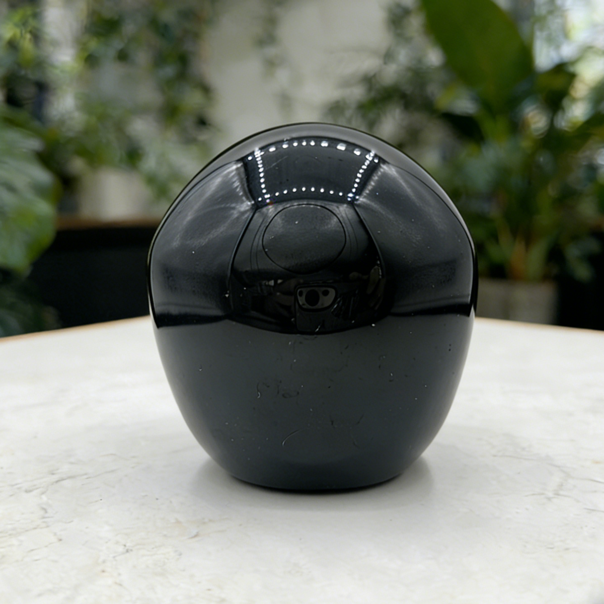 Additional view of a Black Obsidian See No Evil skull carving