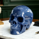 Additional view of a 4.5-inch Blue Aventurine human skull carving