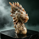 Yellow Chalcedony Dragon Head Sculpture - Hand Carved Natural Stone