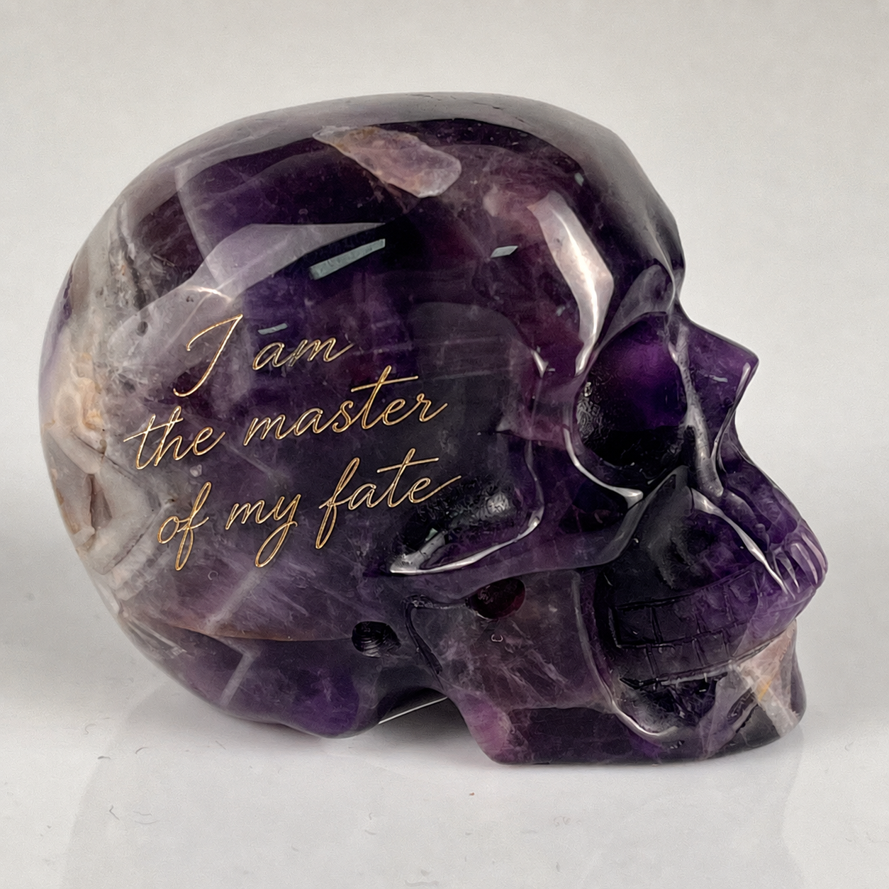 3 Inch Dream Amethyst Crystal Skull – Hand Carved Healing Stone