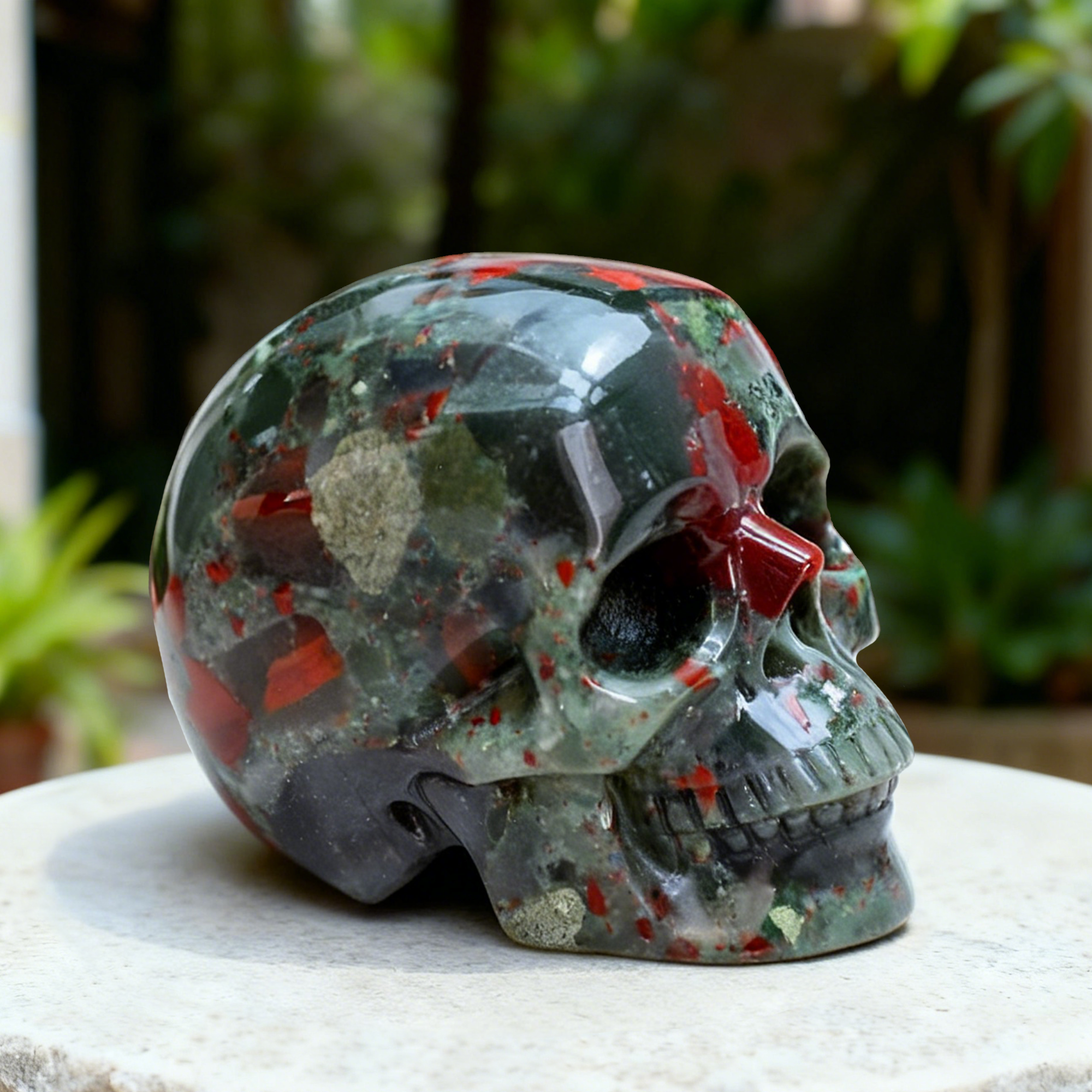2 Inch African Bloodstone Crystal Skull – Mini Gemstone Skull