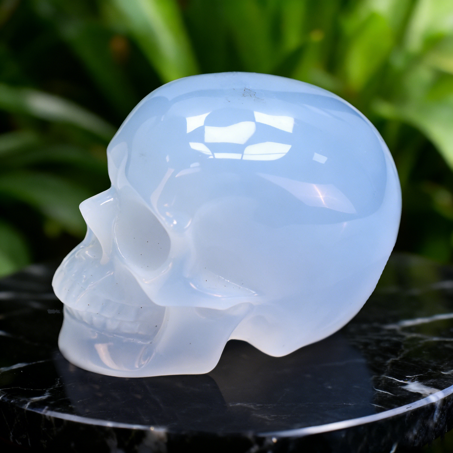 3 Inch Blue Chalcedony Crystal Skull – Hand Carved Natural Stone