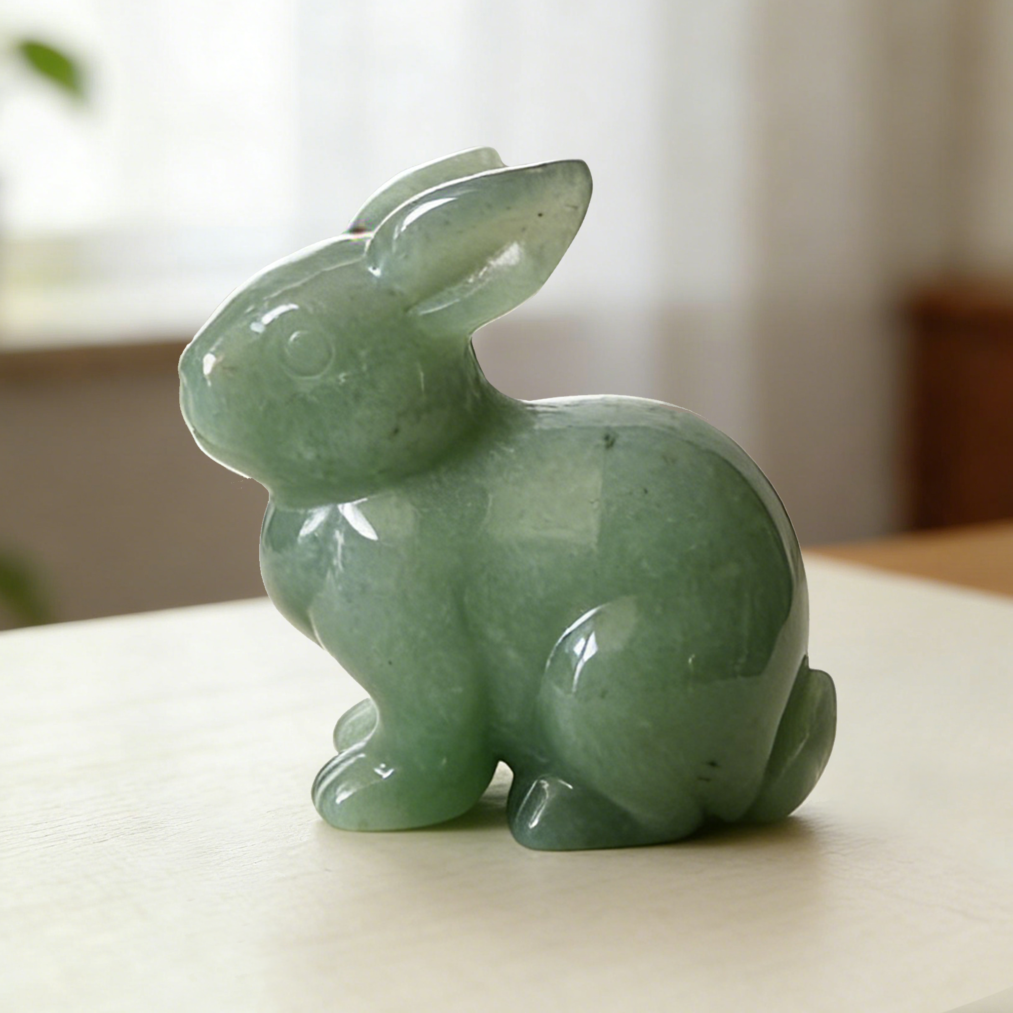 Green Aventurine Rabbit Carving – Lucky Stone Sculpture