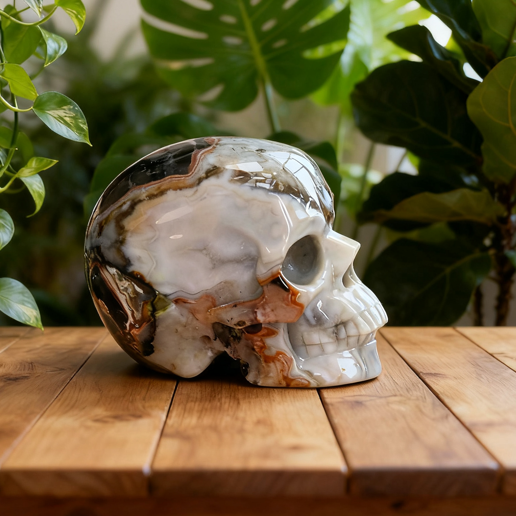 2 Inch Red Crazy Lace Agate Crystal Skull – Mini Gemstone Skull