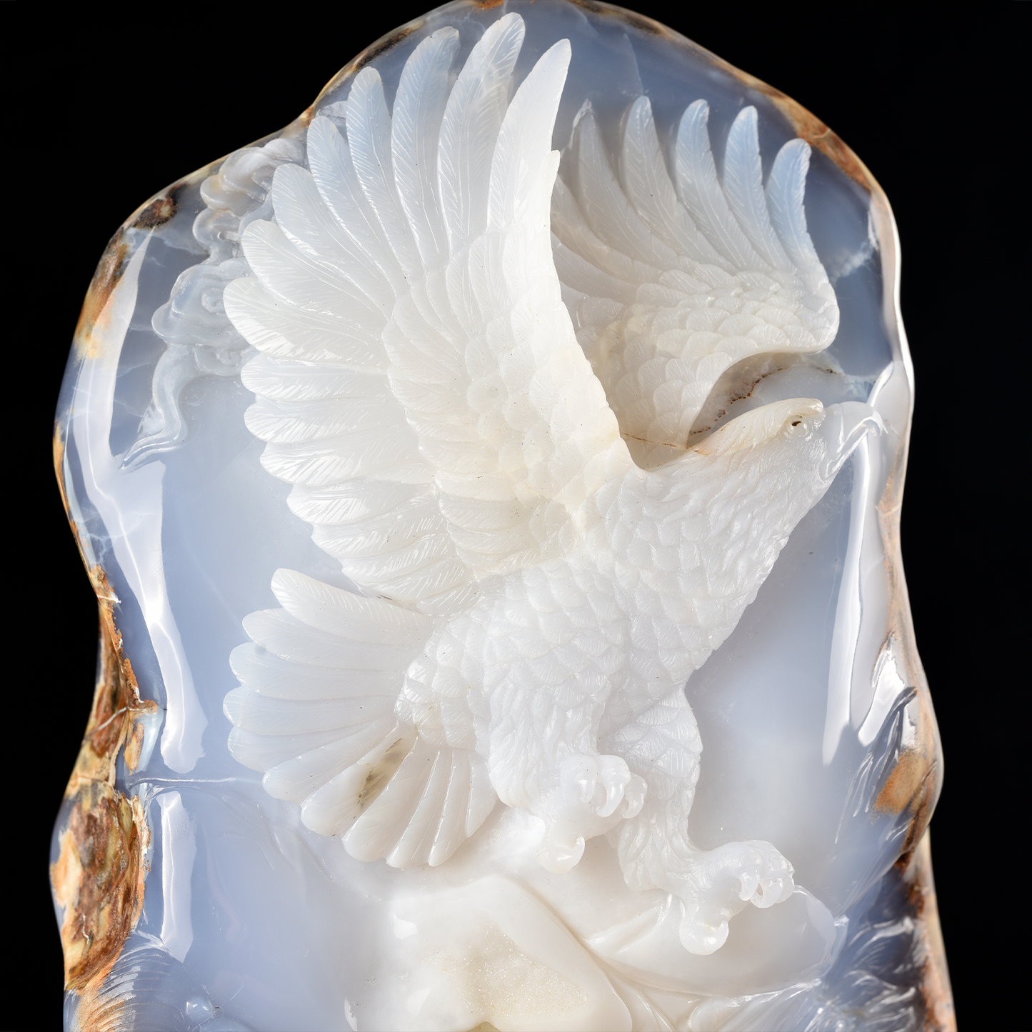‘Soar Above’ - Bas-Relief Blue Chalcedony Soaring Eagle · Specimen No. 16
