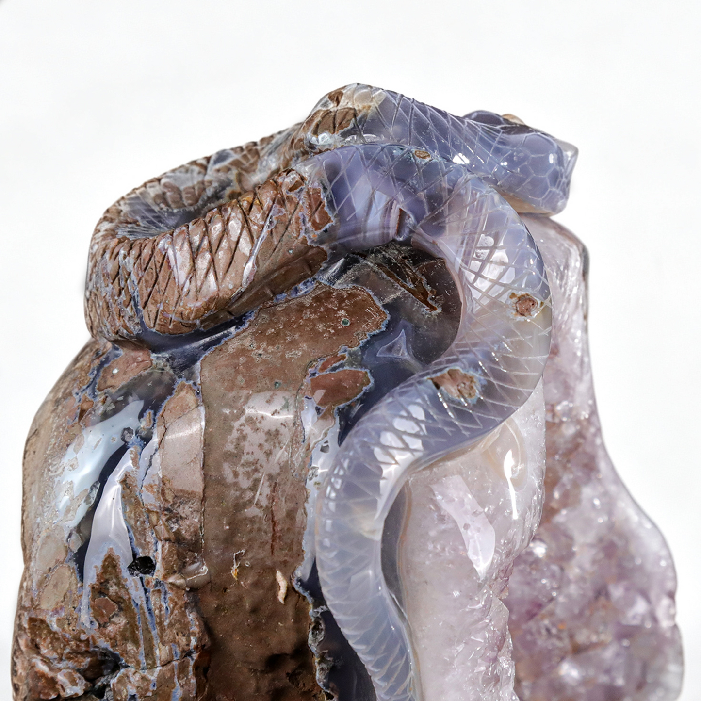 ‘Serpent’s Sanctuary’ - Amethyst Geode Skull with Serpent · Specimen No. 14