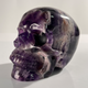 Additional view of a 4.5-inch Dream Amethyst human skull carving