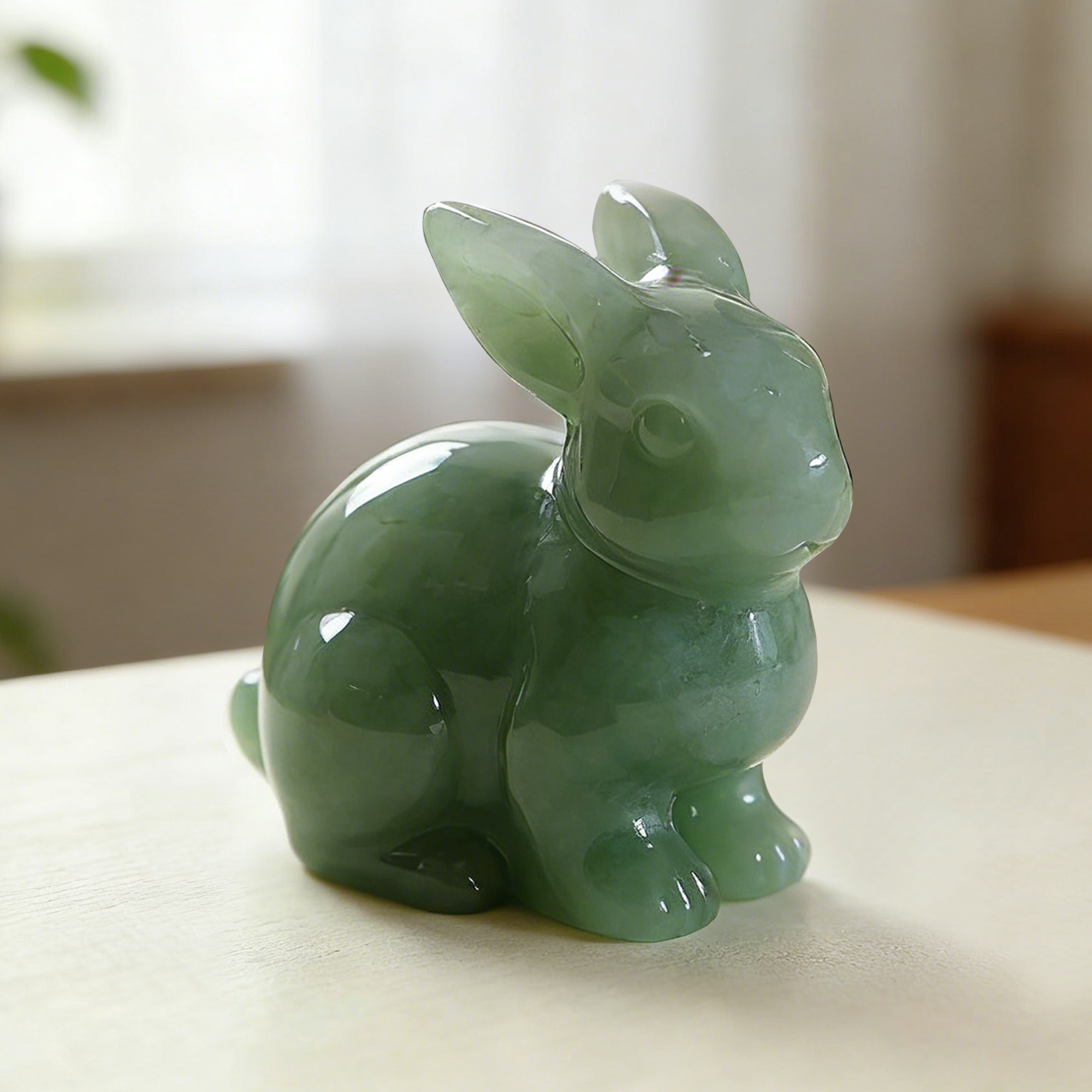 Green Aventurine Rabbit Carving – Lucky Stone Sculpture