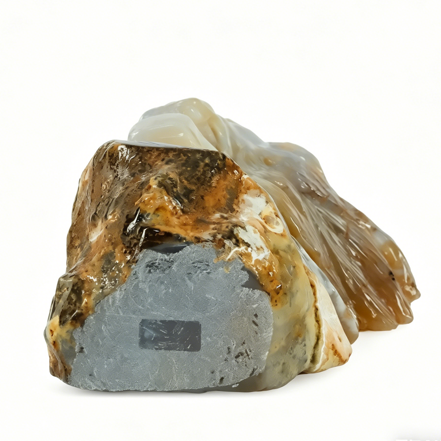 7.7 inch Yellow Chalcedony Lion Head Carving - Hand Carved Natural Stone