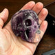 Main view of a 2-inch Fluorite human skull carving