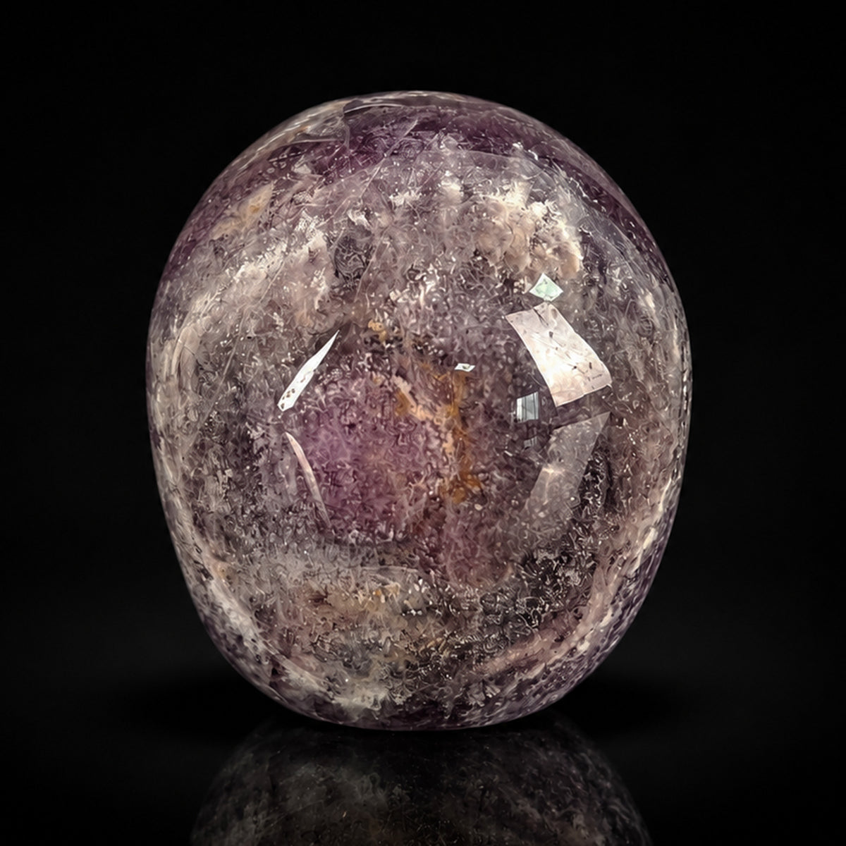 Back view of a 2-inch Fluorite human skull carving