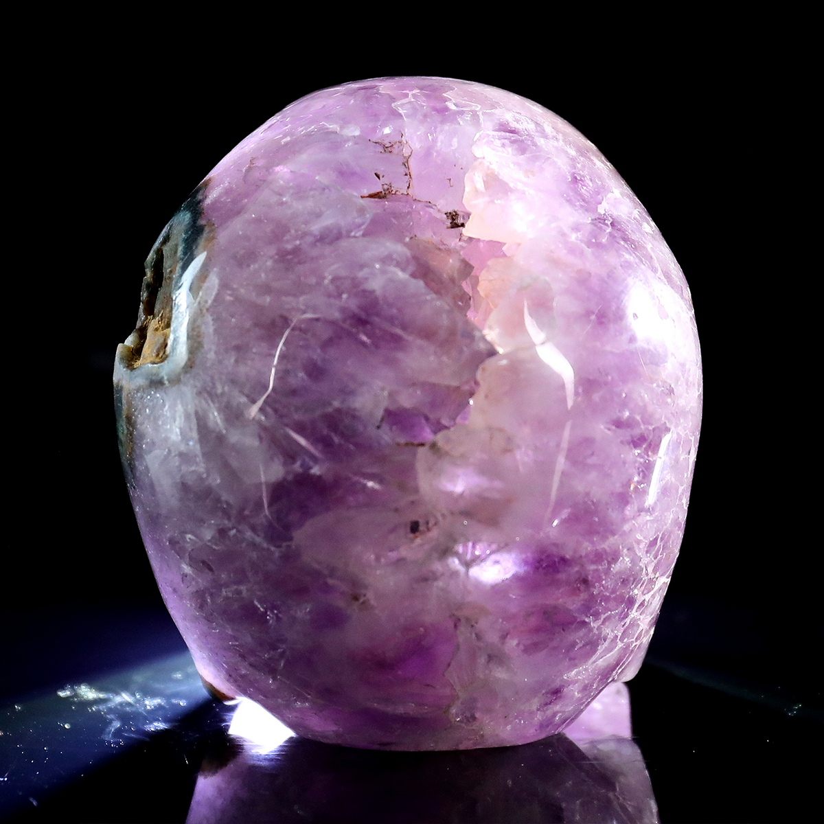 ‘The Cosmic Eye’ - Hand-Carved Amethyst Geode Skull with Natural Matrix · Specimen No. 30