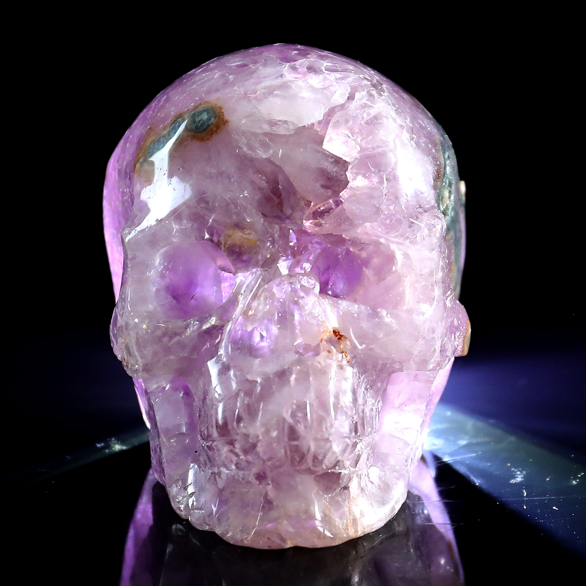 ‘The Cosmic Eye’ - Hand-Carved Amethyst Geode Skull with Natural Matrix · Specimen No. 30