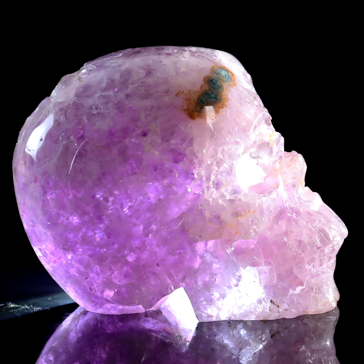 ‘The Cosmic Eye’ - Hand-Carved Amethyst Geode Skull with Natural Matrix · Specimen No. 30