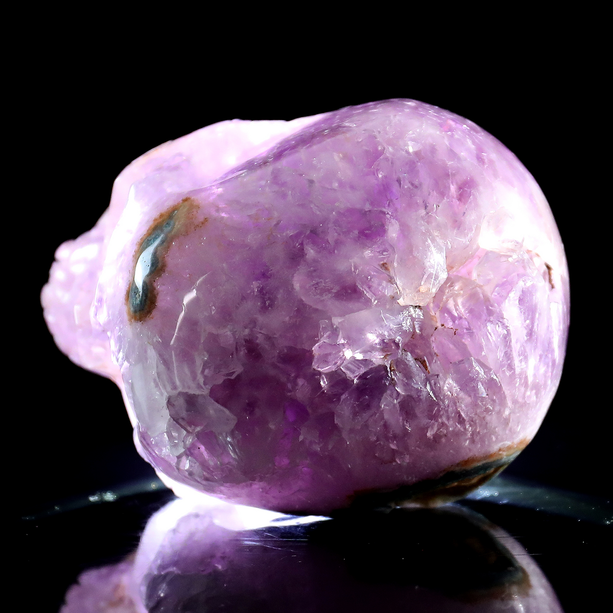 ‘The Cosmic Eye’ - Hand-Carved Amethyst Geode Skull with Natural Matrix · Specimen No. 30