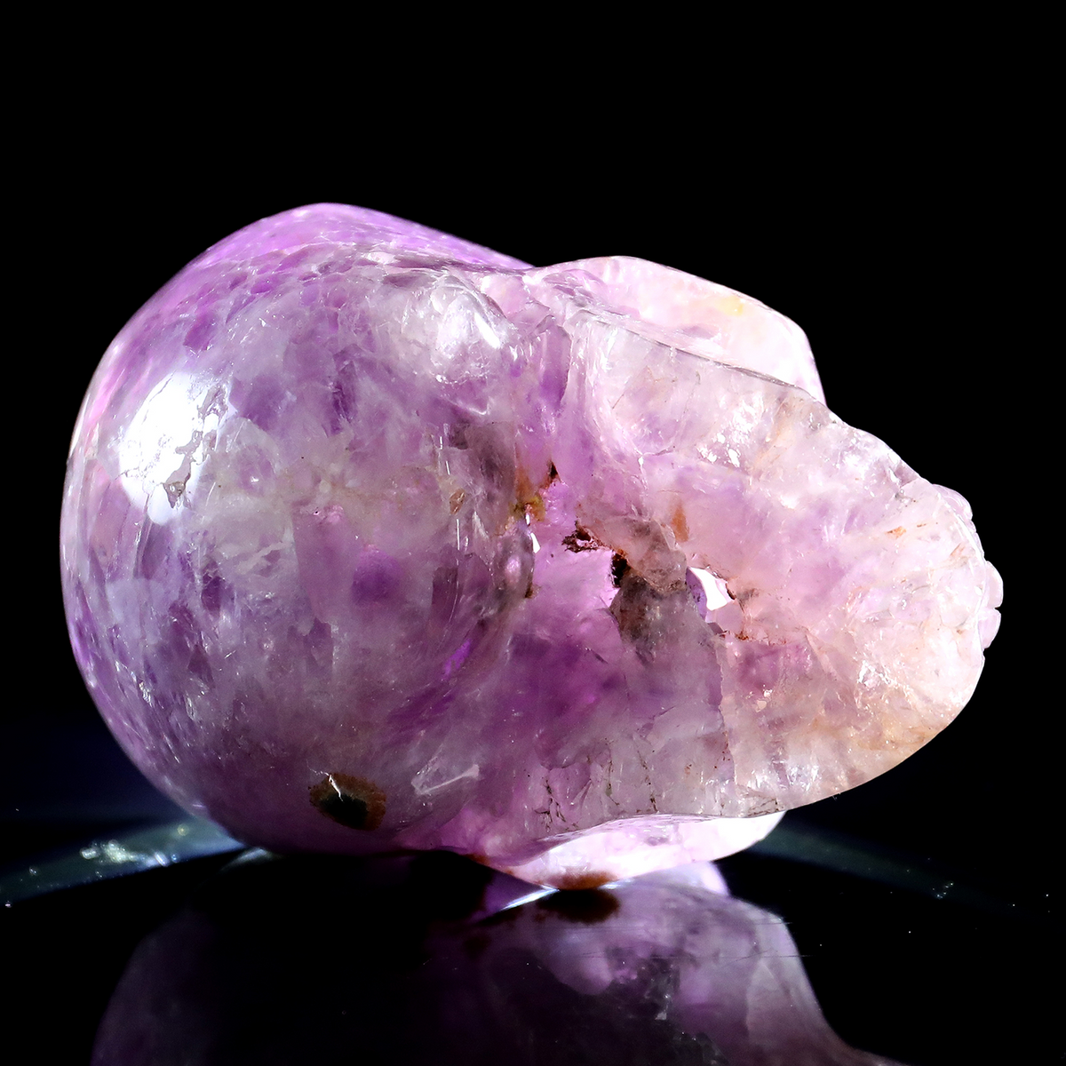 ‘The Cosmic Eye’ - Hand-Carved Amethyst Geode Skull with Natural Matrix · Specimen No. 30