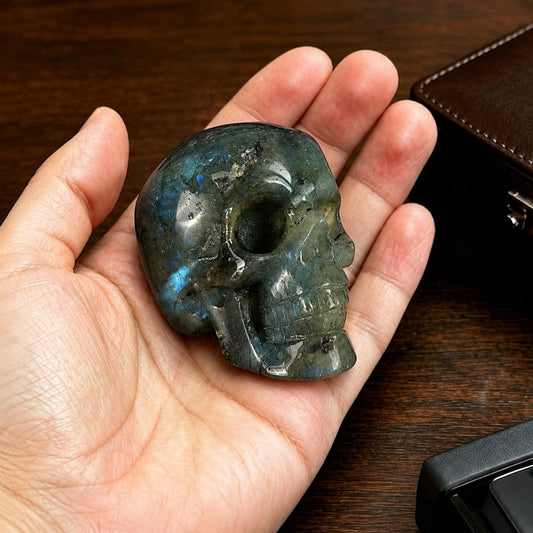 2 Inch  Blue Labradorite Crystal Skull – Hand Carved Natural Stone