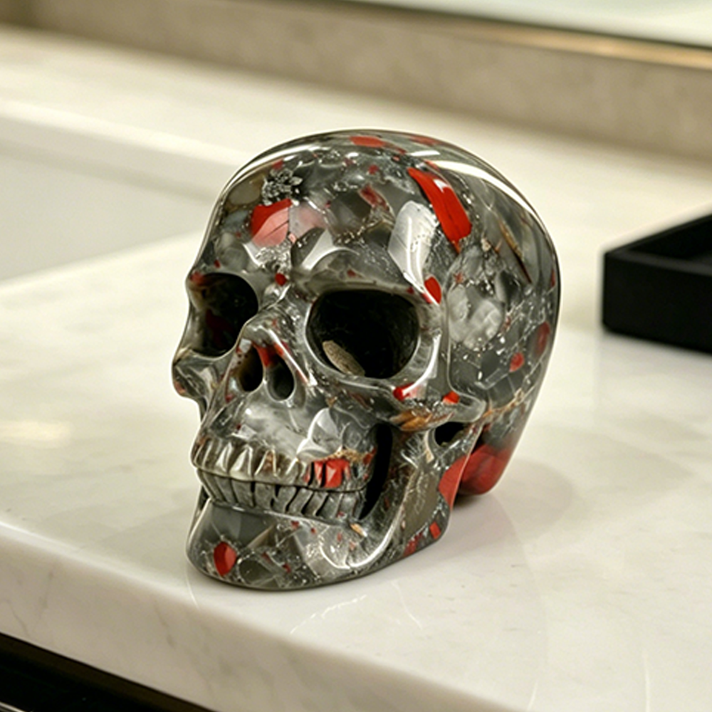 3 Inch African Bloodstone Crystal Skull – Hand Carved Natural Stone
