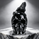 5" Black Obsidian Crystal Skull with Lizard