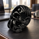 Black Obsidian Ammonite Octopus Skull