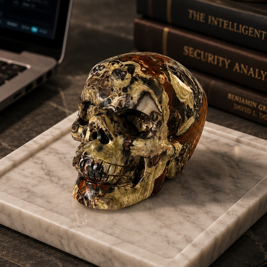 3" Money Agate Crystal Skull - Pattern B