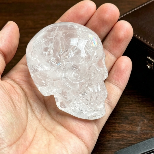 2 Zoll großer, klarer Quarz-Kristallschädel – Mini-Kristallschädel