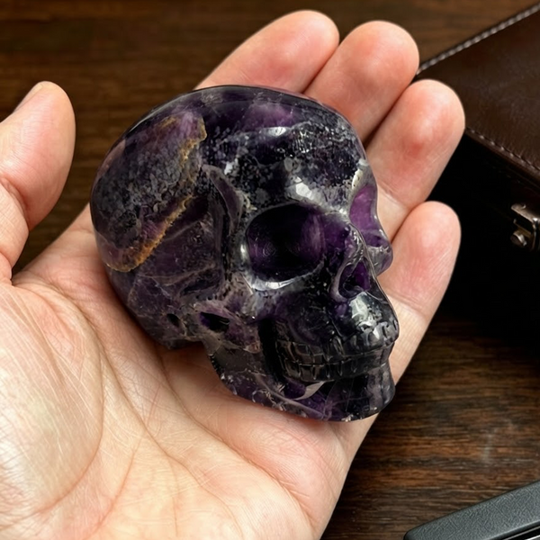 2 Inch Fluorite Crystal Skull – Hand Carved Natural Stone