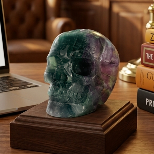 3" Fluorite Crystal Skull -  Pattern B