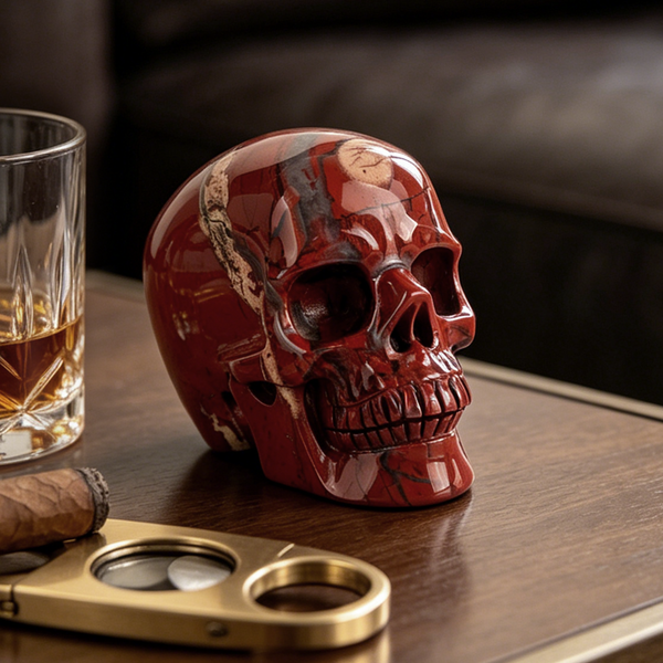 3 Inch Red Jasper Crystal Skull - Hand Carved Natural Stone