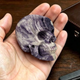 2" Purple Peacock Stone Crystal Skull - Pattern A