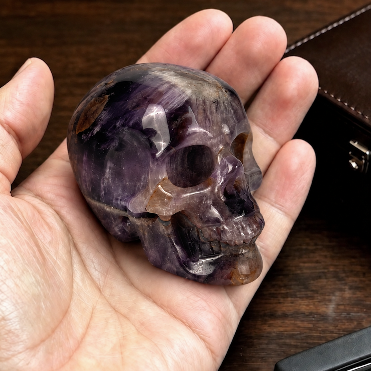 2" Dream Amethyst Crystal Skull - Pattern G
