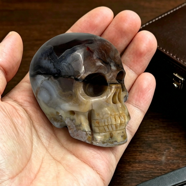 2 Inch Red Crazy Lace Agate Crystal Skull – Mini Gemstone Skull