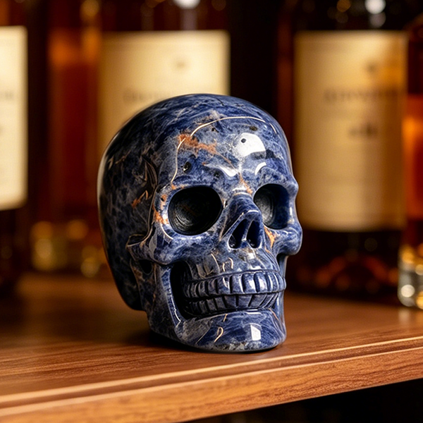 3 Inch Blue Lace Agate Crystal Skull – Hand Carved Gemstone
