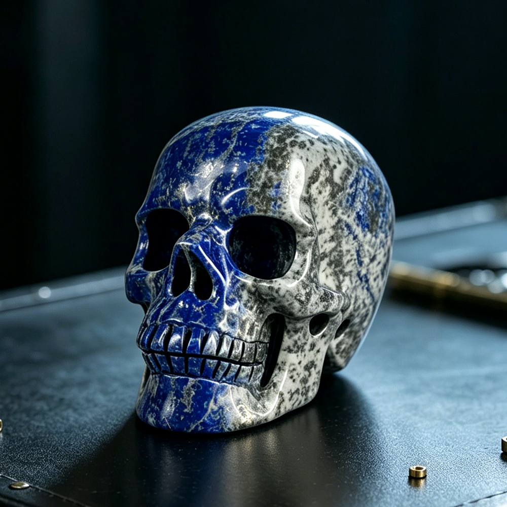 3" Lapis Lazuli Crystal Skull – Pattern D