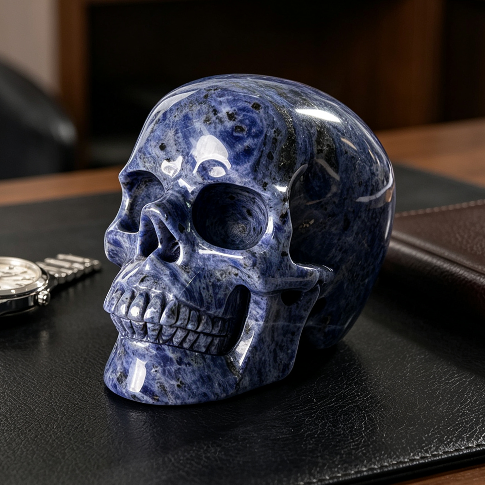 4.5" Sodalite Crystal Skull – Pattern D