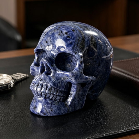 4.5" Sodalite Crystal Skull – Pattern D