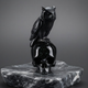 6" Black Obsidian Crystal Skull with Owl