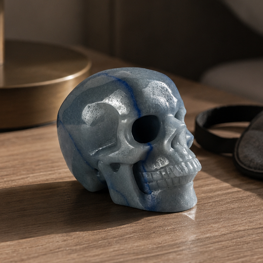 3-inch Blue Aventurine skull sculpture