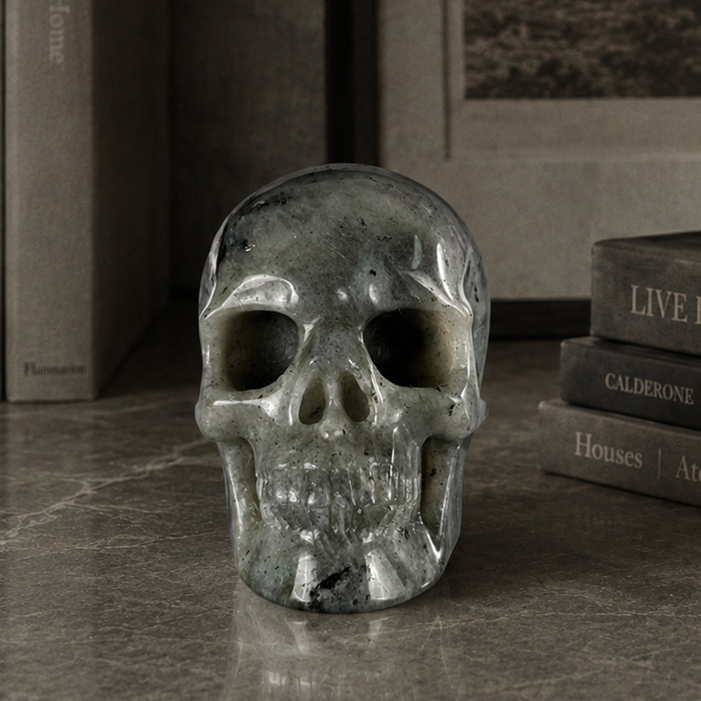 3 Inch Grey Labradorite Crystal Skull – Hand Carved Natural Stone